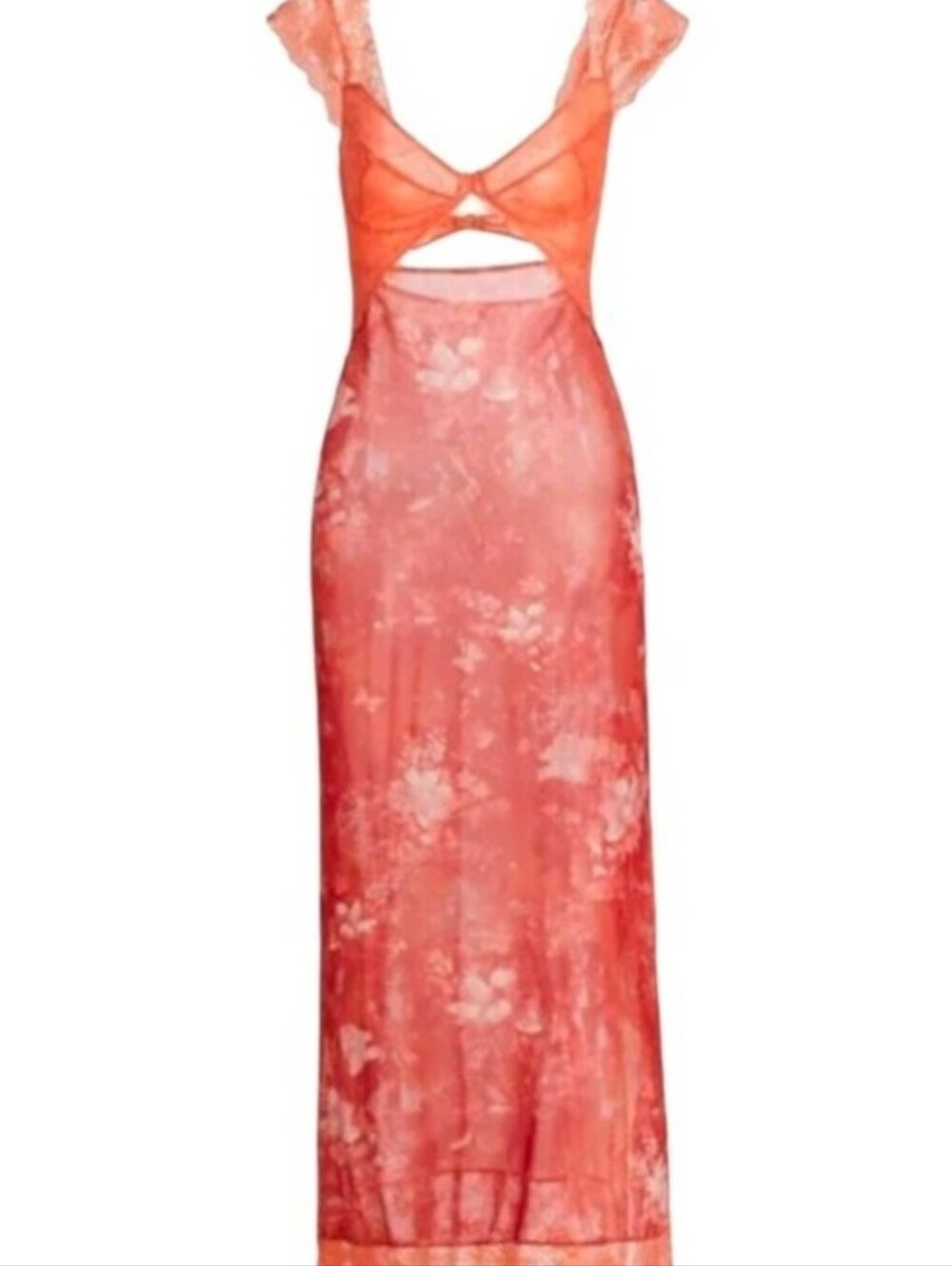 Free People ($160) Suddenly Fine Maxi Slip Dress Floral Print With Lace Trim NWT - Picture 3 of 8